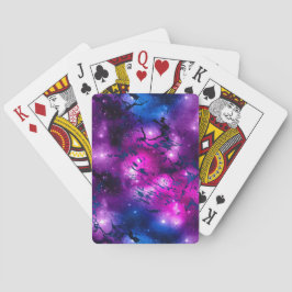 Aquarellpinke, Lila-blaue Marmorgalaxie Spielkarten