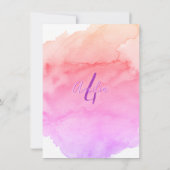 Aquarellpinke Lila Girl 4. JAHR ALTER GEBURTSTAG Einladung (Rückseite)