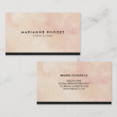 Aquarellpinke mit Denim-Trimm Visitenkarte (Vorne/Hinten)