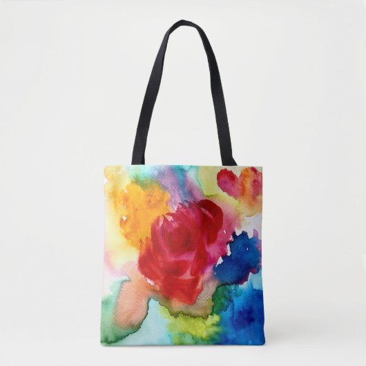 Aquarellpinke Mohnart Blume Tasche (Vorderseite)