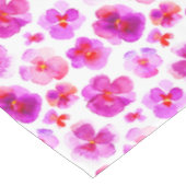 Aquarellpinke Pansy blumenfarbene Blume Tischdecke (Schrägansicht)
