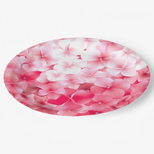 Aquarellpinke Pappteller (Schrägansicht)