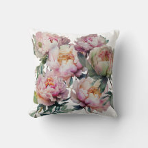 Aquarellpinke, Peony Cushion