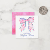 Aquarellpinke Polka Dot Bow Geschenkverpackung Mitteilungskarte (Vorderseite/Rückseite Beispiel)
