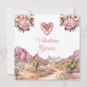 Aquarellpinke Quinceañera 15 Anos Boots Western Einladung (Rückseite)