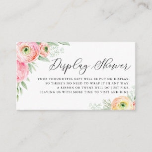 Aquarellpinke Ranunculus Blume Dusche anzeigen Begleitkarte