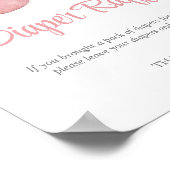 Aquarellpinke Schuhe Babydusche Windelwindeln Poster (Ecke)