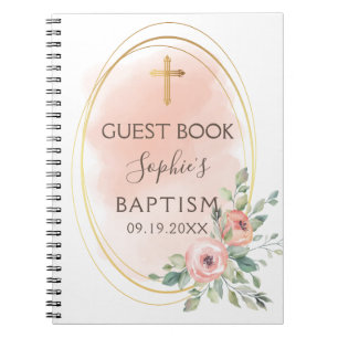 Aquarellpinke und Goldtaufe Notizblock