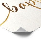 Aquarellpinke und Goldtaufe willkommen Poster (Ecke)