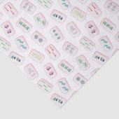 Aquarellpinke und grüne Mahjong-Fliesen Seidenpapier (Ausschnitt)