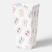 Aquarellpinke und grüne Mahjong-Tiles Monogram Geschenkschachtel (Rückseite)