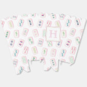 Aquarellpinke und grüne Mahjong-Tiles Monogram Geschenkschachtel (Ungeklappt)