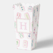 Aquarellpinke und grüne Mahjong-Tiles Monogram Geschenkschachtel (Vorderseite)