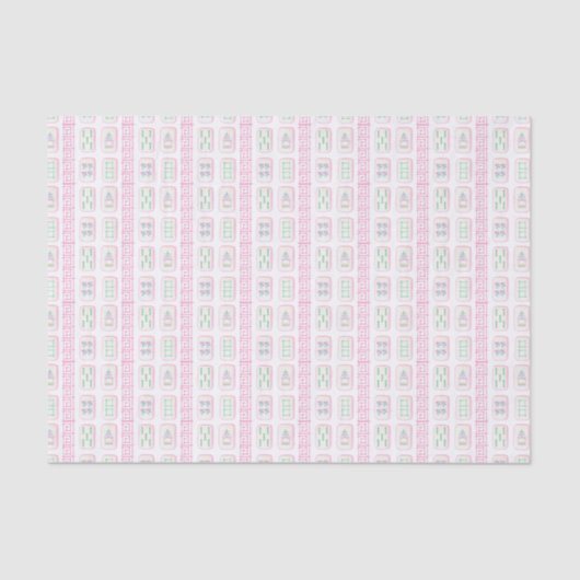 Aquarellpinke und grüner Mahjong Seidenpapier (Vorderseite)