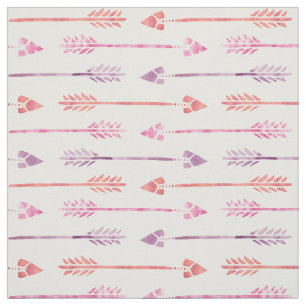 Aquarellpinke und orangefarbene Pfeile Stoff