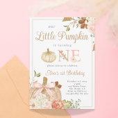 Aquarellpinke unser kleiner Pumpkin Geburtstag Einladung