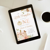 Aquarellpinke unser kleiner Pumpkin Geburtstag Einladung