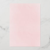 Aquarellpinke, weißes Goldkreuz Taufe Folieneinladung (Rückseite)