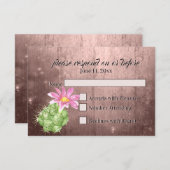 Aquarellpinken blühende Kakteen Wedding RSVP (Vorne/Hinten)