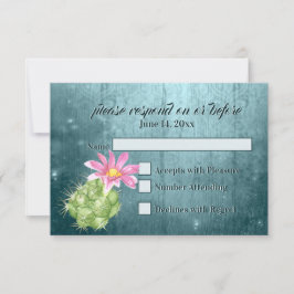Aquarellpinken blühende Kakteen Wedding RSVP
