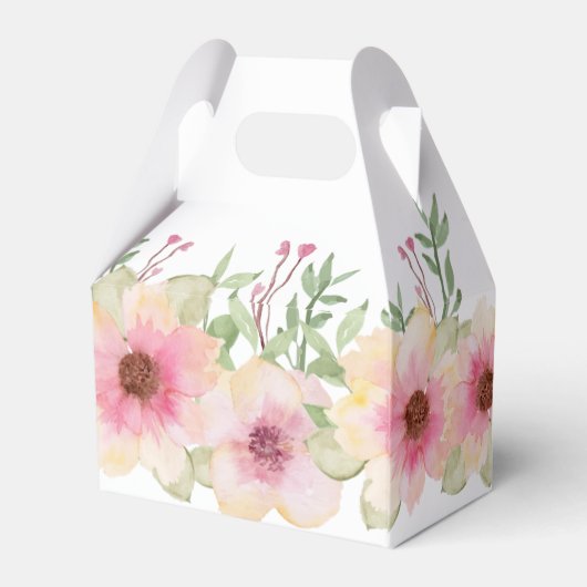 Aquarellpinken Blüten Danke Geschenkschachtel (Rückseite)