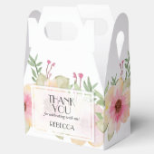 Aquarellpinken Blüten Danke Geschenkschachtel (Geöffnet)