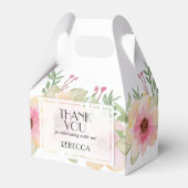 Aquarellpinken Blüten Danke Geschenkschachtel (Vorderseite)
