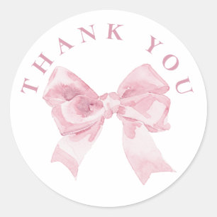 Aquarellpinken Bogen Vielen Dank Runder Aufkleber