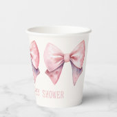 Aquarellpinken Bows Personalisierte Babydusche Pappbecher (Rückseite)