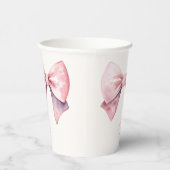 Aquarellpinken Bows Personalisierte Babydusche Pappbecher (Rechts)