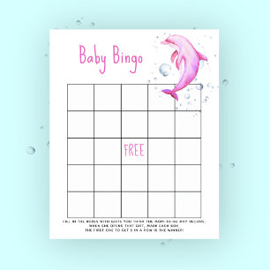 Aquarellpinken Delphin - Baby Duschbingspiel