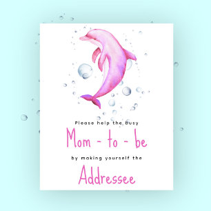 Aquarellpinken Delphin - Mama zu erreichen Poster