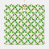 Aquarellpinken Flamingo Monogram Wappen Weihnachte Keramikornament (Rückseite)