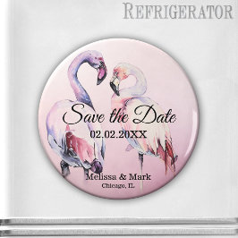 Aquarellpinken Flamingos speichern das Datumsmagaz Magnet