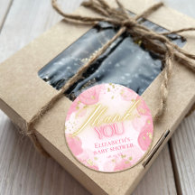 Aquarellpinken & Gold Glitzer Elegante Vielen Dank