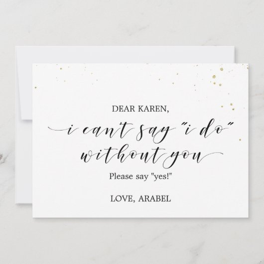 Aquarellpinken Gold werden Sie meine Trauzeugin se Einladung (Rückseite)