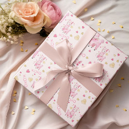 Aquarellpinken Llama XOXO Geschenkpapier