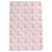 Aquarellpinken Llama XOXO Mittlere Geschenktüte (Rückseite)