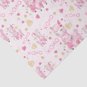 Aquarellpinken Llama XOXO Seidenpapier (Detail)