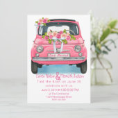 Aquarellpinken nur verheiratet einladung (Stehend Vorderseite)