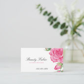 Aquarellpinken Rosen Kleidung Mode Boutique Visitenkarte (Stehend Vorderseite)