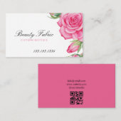 Aquarellpinken Rosen Kleidung Mode Boutique Visitenkarte (Vorne/Hinten)