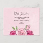 Aquarellpinken sind meine Trauzeugin Postkarte (Rückseite)