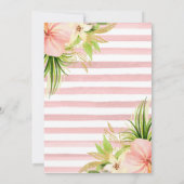 Aquarellpinken tropische Blume 16 . Geburtstag Einladung (Rückseite)