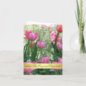 Aquarellpinken Tulips Danke Karte (Rückseite)