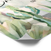 Aquarellpinken Wüste Naturkaktus Willkommen Poster (Ecke)
