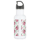 Aquarellpinkerbäume Edelstahlflasche (Rückseite)