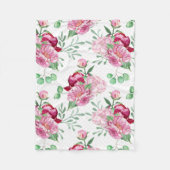 Aquarellpinkerbäume Fleecedecke (Vorderseite)