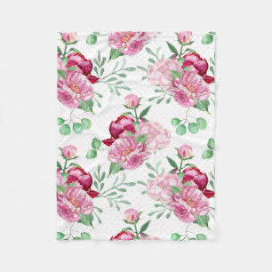 Aquarellpinkerbäume Fleecedecke