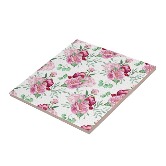Aquarellpinkerbäume Fliese (Seite)